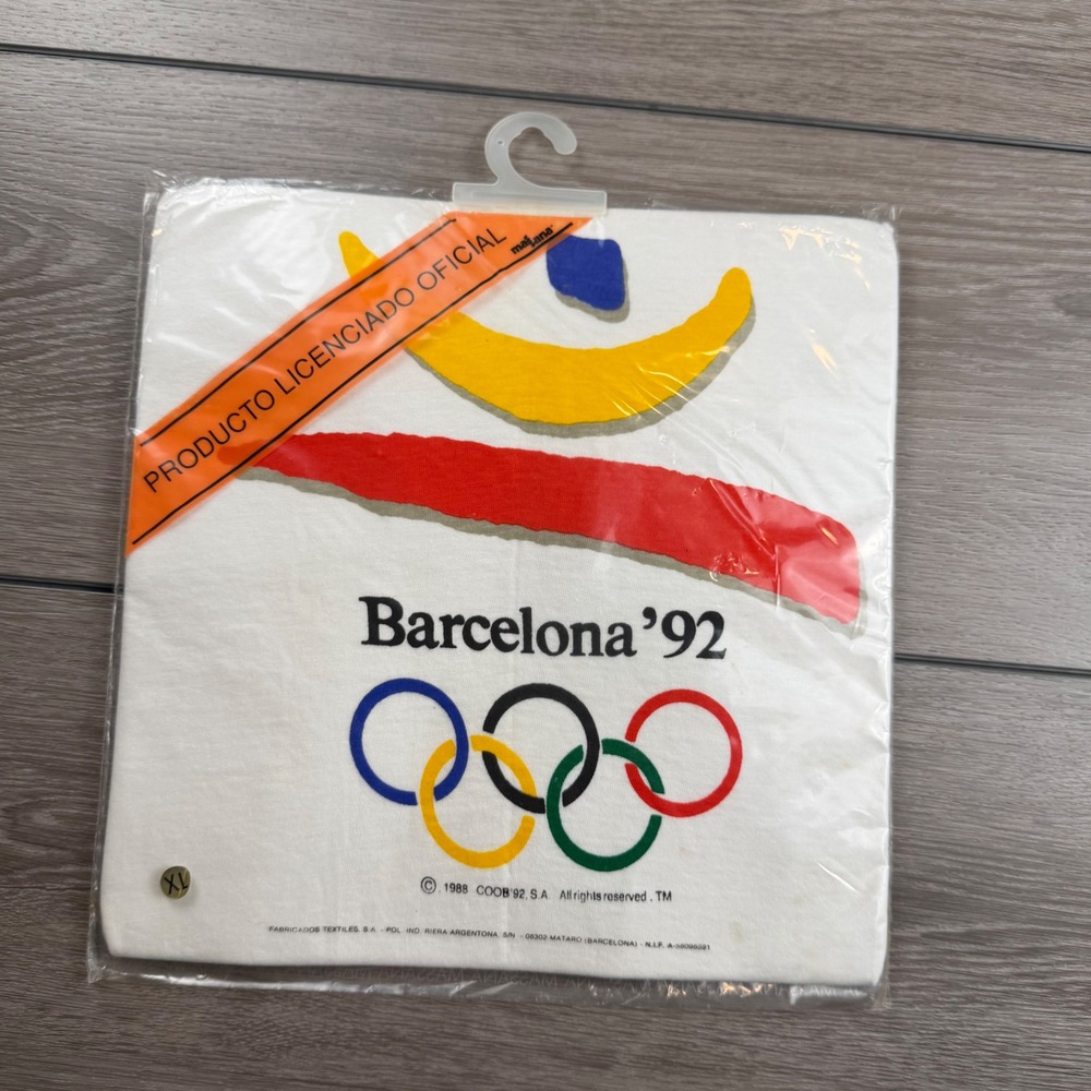 Massana Mens T-Shirt Barcelona 92 Olympics Official Licensed White XL